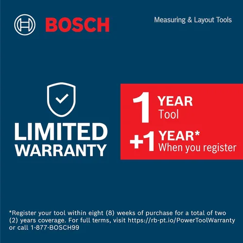 Vista 10 de Bosch GAM 220 MF Buscador digital de ángulos 4 en 1, incluye extensión de pata, 4 pilas AA y estuche de transporte