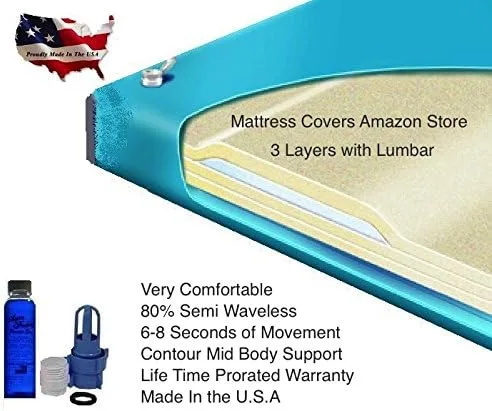 Vista 2 de Colchón de cama de agua súper individual 80% semi sin ondas con lumbar