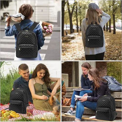 Vista 7 de LOVEVOOK Mini Backpack for Women Fashion Quilted Small Backpack Purse Ladies Leather Backpacks, Waterproof Backpack Purse for Work Travel Daily