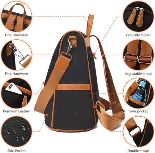 Vista 6 de Charmore - Mochila de viaje para mujer, de nylon, antirrobo, resistente al agua, ligera, estilo casual