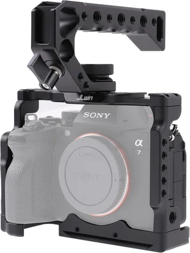 Vista 11 de Hersmay Jaula R5 R6 con mango superior, jaula de cámara de aleación de aluminio para cámaras Canon EOS R5 R6 sin espejo, Vlogging Video Shooting