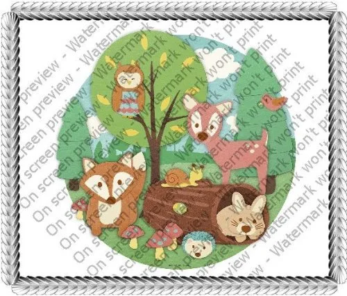 1/4 hoja ~ Cumpleaños de animales del bosque para niños ~ Imagen comestible para pasteles/cupcakes Topper!!!
