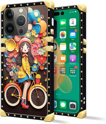 Vista 14 de DAIZAG Funda compatible con iPhone 14 Pro Max, funda de Angel Wings Girl para iPhone 14 Pro Max, decoración de metal de TPU suave a prueba de golpes