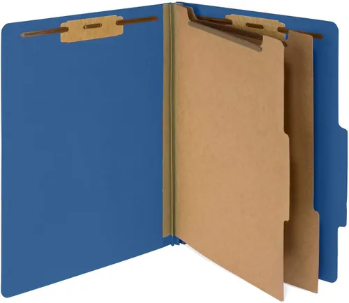10 carpetas de clasificación azules con divisores – Carpetas de archivos de personal de empleados – Tyvek de 2 pulgadas con carpetas de archivos de