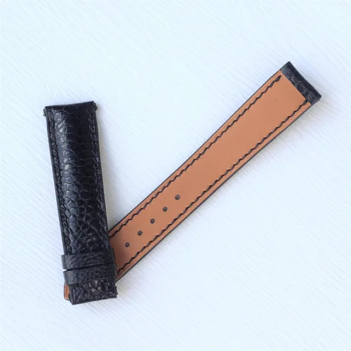 Vista 8 de Ostrich watch band custom watch bands black ostrich watch strap 20mm, 18mm, 19mm, 21mm, 22mm, 23mm