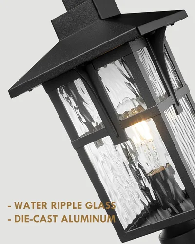 Vista 2 de HWH - Lámpara de poste para exteriores, lámpara de poste de luz exterior de columna, faroles de pilar al aire libre, luces de poste para patio