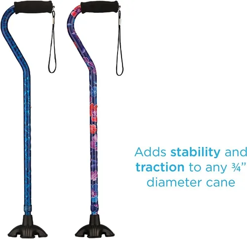 Vista 7 de NOVA Punta de bastón cuádruple independiente: base de goma extra ancha con tracción de agarre antideslizante, punta de bastón de repuesto