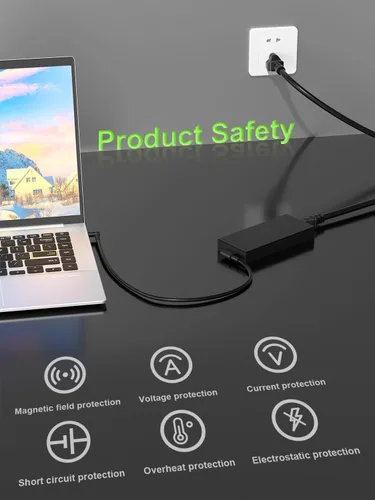 Vista 5 de Cargador de 127 W 102 W compatible con Microsoft Surface Laptop Studio/Go 1 2 3 Book 3 2 1/Surface Laptop 7 6 5 4 3 2 1 Surface Pro 10 9 8 7 7+ 6 5