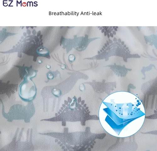 Vista 4 de EZ Moms - Paquete de 6 unidades de ropa interior de plástico suave para niños pequeños, funda de pañales reutilizable para bebé, ropa