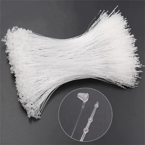 Vista 3 de Hang Tag String 1000PCS 3/5/7/9Inch Transparent Black Loop Locks Plastic Snap Lock Pins Security Tag Label Tags Fasteners(2Inch Transparent)