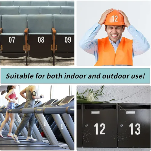 Vista 7 de Números reflectantes para buzones de correo para exteriores, 60 calcomanías impermeables para números de buzón, grandes de 3 pulgadas, 2 pulgadas