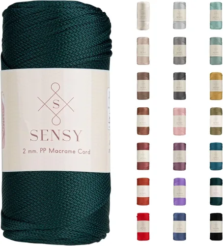 Vista 43 de Sensy Premium 2mm 229.5 metros de cuerda de poliéster 100% cordón de polipropileno Cordón de macramé 2mm Cordón para bolso de crochet Hilo