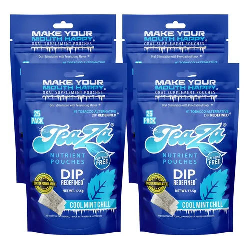 Vista 20 de Teaza Bolsas energéticas a base de hierbas, para masticar tabaco, alternativa sin nicotina, tabaco alternativo y inmersión saludable, sabor tropical