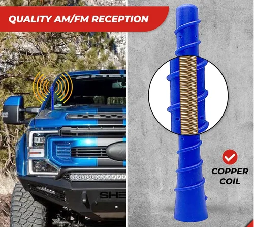 Vista 102 de ICBEAMER 3 inch / 76 mm MINI Mexican Mexico Flag Automotive Antenna with Internal Copper Coil Universal Fit AM/FM Radio Antenna Replacement