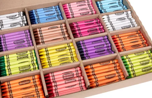Vista 5 de Surtido Crayola pack de clases, 800 ceras de tamaño regular, 16 colores diferentes (50 cada uno), ideal para aulas, educativo, herramientas