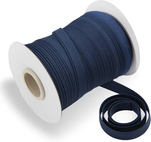 Vista 19 de Cinta al bies de doble pliegue de 1/2 pulgada, cinta al bies de doble pliegue de 55 yardas, carrete continuo a granel para coser ropa, acolchado