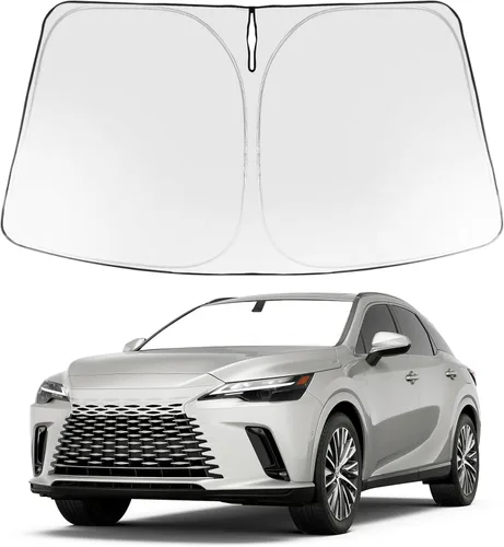 Vista 223 de Proadsy Parasol para parabrisas Rivian R1S 2022-2025 2026 de 4 capas plegable, protector de parasol frontal que bloquea los rayos UV, mantiene