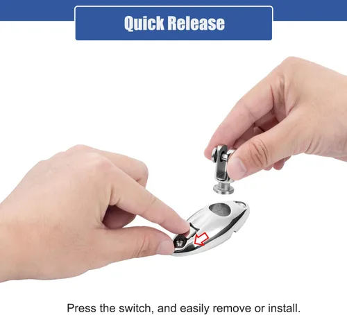 Vista 3 de Bisagra giratoria superior Bimini de liberación rápida para barco, rotación de 360 grados, acero inoxidable 316 sólido, hardware superior Bimini