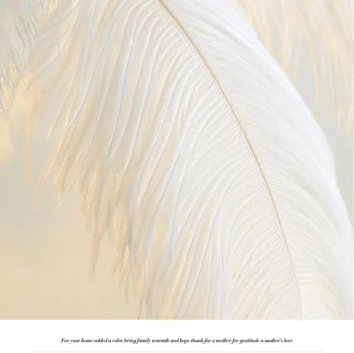 Vista 2 de JAYMP Lámpara de mesa de plumas de avestruz con cable enchufable para sala de estar, sofá, mesita de noche, lámpara de lectura de pie, elegante