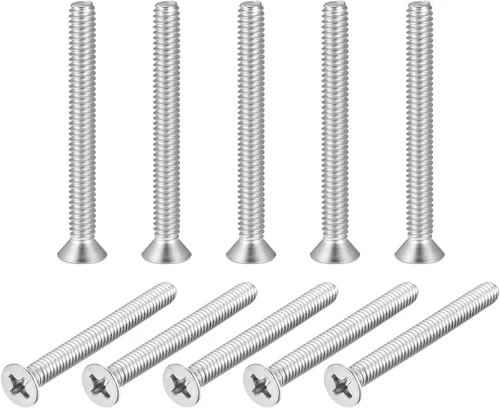 Vista 10 de uxcell Tornillos de máquina de cabeza plana de 1/4-20x1-3/4 "Tornillos de acero inoxidable Phillips 304 10pcs