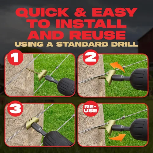 Vista 3 de Cat's Claw Fasteners 1.5 pulgadas para maderas duras 170 unidades reemplazan la grapa común de cercado Se instala rápidamente con un taladro