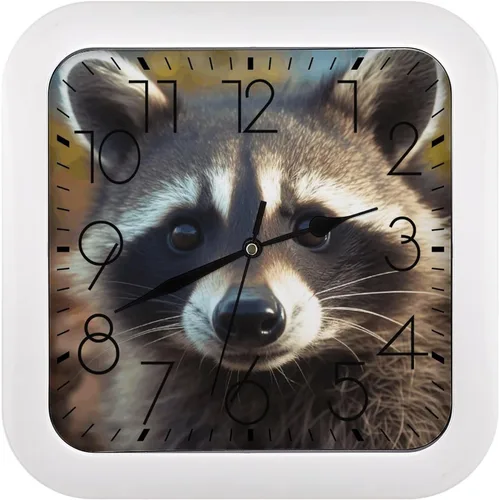 Vista 9 de 10" Square Modern Wall Clock,Animal Cockerel Print Kitchen Clocks Wall Battery Operated,Silent Non Ticking Unique Funny Cute Wall Clock for Living