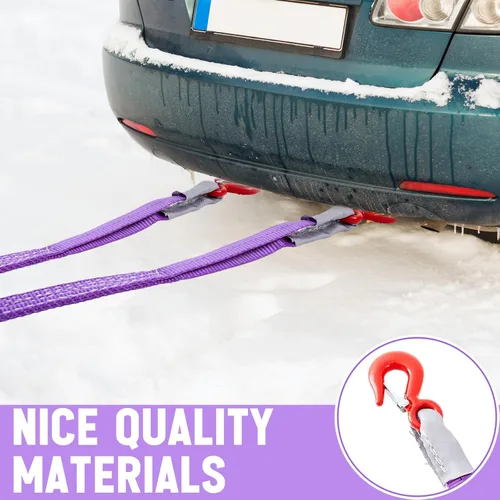 Vista 6 de 2 piezas de 3.3 pies de correas de poliéster resistentes para amarre de carga con eslinga de red de brida de dos patas con gancho y ojo de torsión