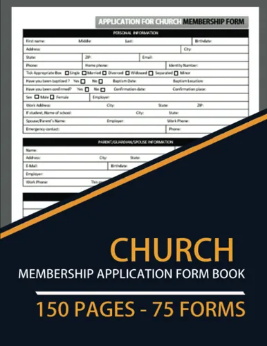 Church Membership Application Form Book 75 Forms Application For Church Membership Form Book For Members