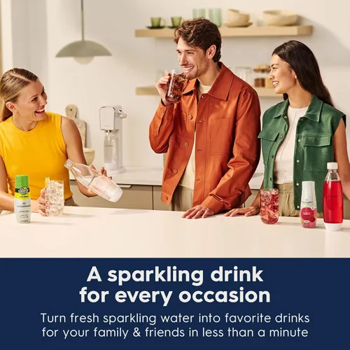 Vista 6 de SodaStream Terra - paquete para agua con gas (rojo), con CO2, botellas DWS y sabores Bubly Drops
