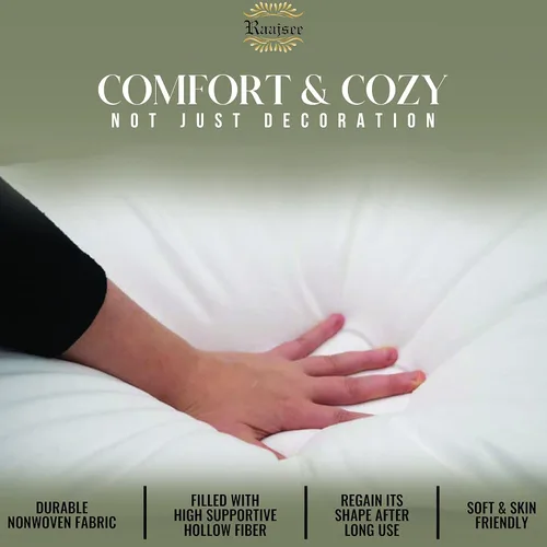 Vista 5 de raajsee Juego de 2 rellenos de almohada de 12 x 20 pulgadas, almohadas alternativas suaves y esponjosas para sofá, formas de almohada de 12 x 20