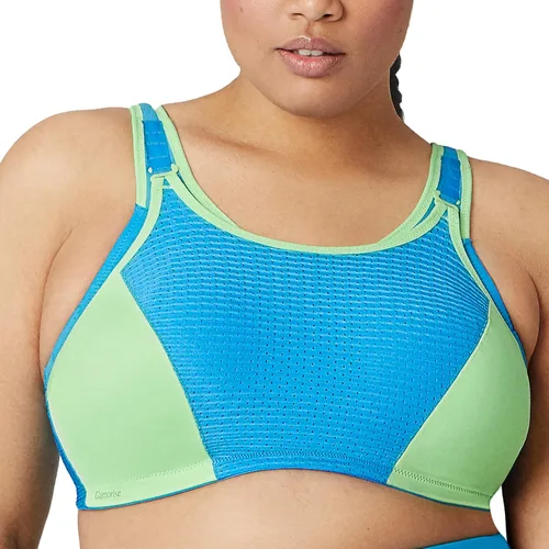 Vista 13 de Glamorise Sujetador deportivo de doble capa con control personalizado para mujer Negro/Gris