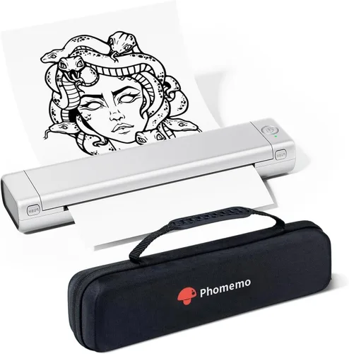 Vista 12 de Phomemo Impresoras portátiles inalámbricas para viajes, M08F impresora térmica Bluetooth compatible con papel tamaño carta de EE.UU. de 8.5"x11