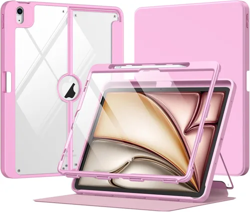 Vista 9 de MoKo Funda para iPad Air de 13 pulgadas M3 2025 y M2 2024 con soporte para lápices, funda para iPad Air 13 [protector de pantalla integrado]