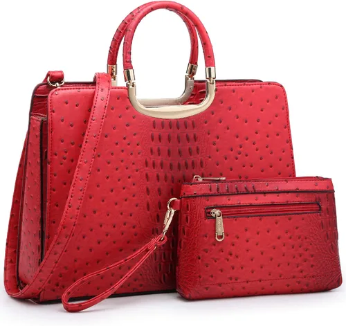 Vista 29 de Bolso de mano para mujer con asa superior, bolso de hombro, bolso tipo tote, cartera con billetera a juego