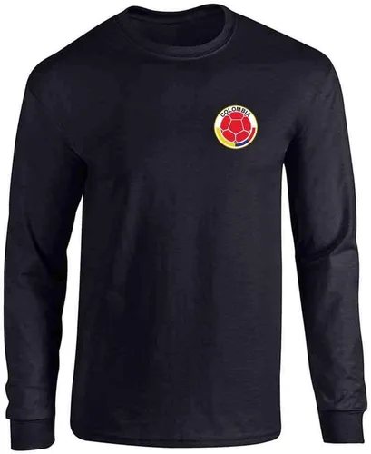 Pop Threads Colombia Futbol Soccer Retro National Team Sports Long Sleeve Tee T-Shirt
