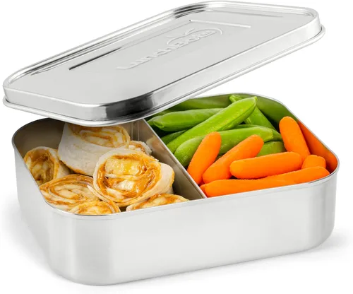 Vista 15 de LunchBots Medium Uno - Recipiente para sándwiches de acero inoxidable, diseño abierto para envolturas, ensaladas o una comida pequeña, ecológico
