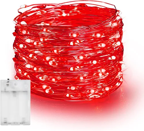 Vista 9 de Dazzle Bright - Guirnalda de luces de hadas de Halloween, 60 luces LED de 20 pies de alambre de cobre a batería y resistente al agua, decoraciones