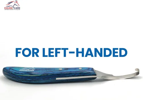 Vista 4 de Equine Care Cuchillo de pezuña para zurdos – Cortadora de pezuñas de doble extremo con hoja de acero inoxidable J2 ultraafilada, mango ergonómico