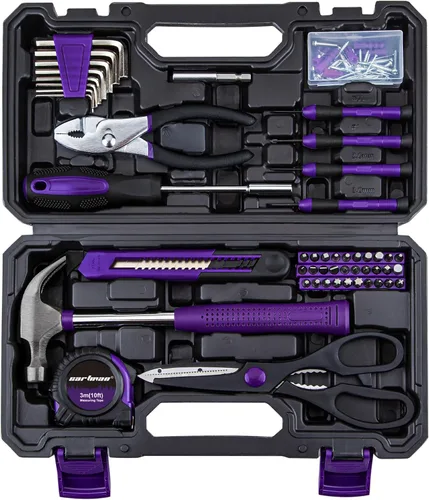 Vista 12 de CARTMAN - Juego de herramientas de 39 piezas, kit general para el hogar con caja de herramientas de plástico, estuche de almacenamiento, con Rojo