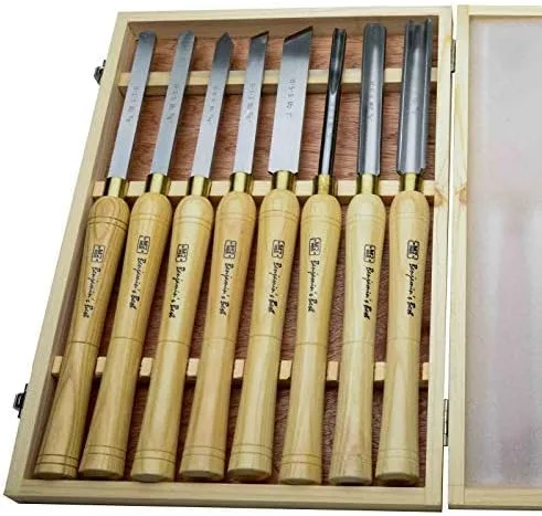 Vista 2 de PSI Woodworking LCHSS8 Juego de cincel de torno de madera HSS de 8 piezas
