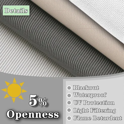 Vista 4 de Persianas enrollables sin cordón 50 % opacas con aislamiento térmico, protección UV y retardantes de llama, persianas de tamaño personalizado