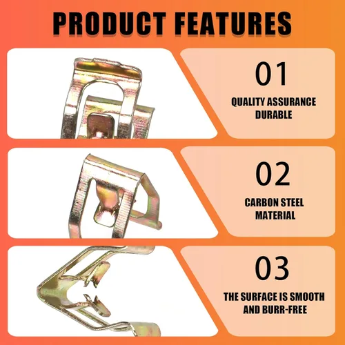 Vista 3 de Tanstic Kit de 50 clips de resorte de panel de metal de 10 tamaños, incluye 1 # 2 # 3 # 4 5 # 6 # 7 8 # 9 # 10 # clips de retención de metal