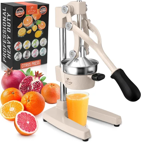 Vista 56 de Zulay Kitchen Exprimidor de hierro fundido, exprimidor de naranja resistente con coladores desmontables para una fácil limpieza, prensa de cítricos