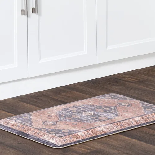 Vista 6 de nuLOOM Tapete cómodo para cocina o lavandería estilo oriental vintage, 2 x 3, azul