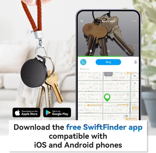 Vista 3 de Buscador de llaves, rastreador Bluetooth y localizador de artículos para llaves, bolsas y más; compatible con Android e iOS, buscador de teléfono