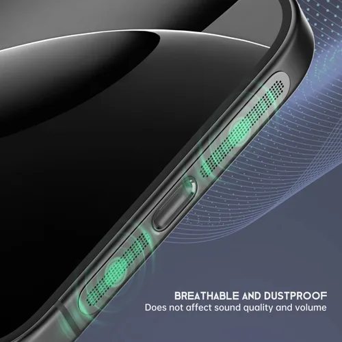 Vista 12 de 8 fundas antipolvo para altavoz de iPhone, compatibles con iPhone 17, iPhone 16 Pro/16 Pro Max, auriculares, malla antipolvo, adhesivo (negro)
