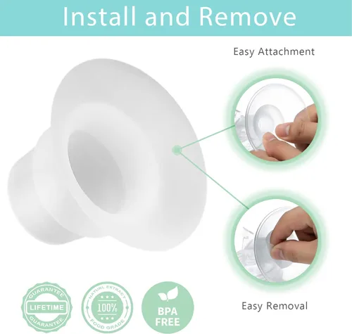 Vista 5 de Insertos de brida de silicona de 15 mm Compatibles con Elvie Stride para Lansinoh para Medela para Spectra para eufy para Momcozy S9 S12 M5 M9