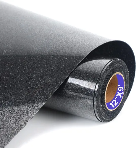 Vista 11 de Rollos de vinilo termotransferible negro HTV de 30,5 cm por 1,5 metros, para planchar DIY para playera, fácil de cortar y retirar para diseños
