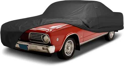 iCarCover Funda de automóvil personalizada de alta calidad para Plymouth Barracuda 1964-1966, resistente, impermeable, para todo tipo de clima Negro