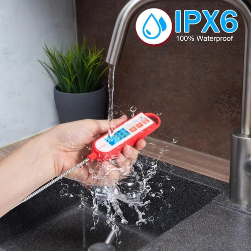 Vista 6 de GLVSAE Termómetro digital para carne, lecturas instantáneas en 1-2 segundos, termómetro de alimentos con sonda extendida, impermeable para cocinar